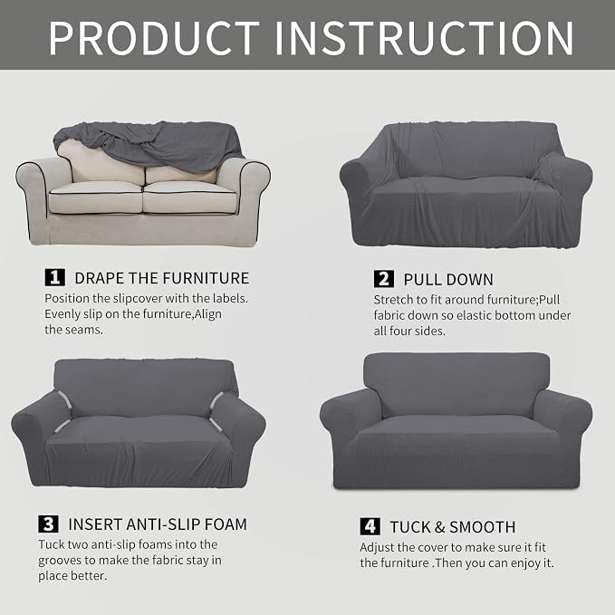 Easy-Going Stretch Sofa Slipcover 1-Piece Sofa Cover Furniture Protector Couch - Image 5