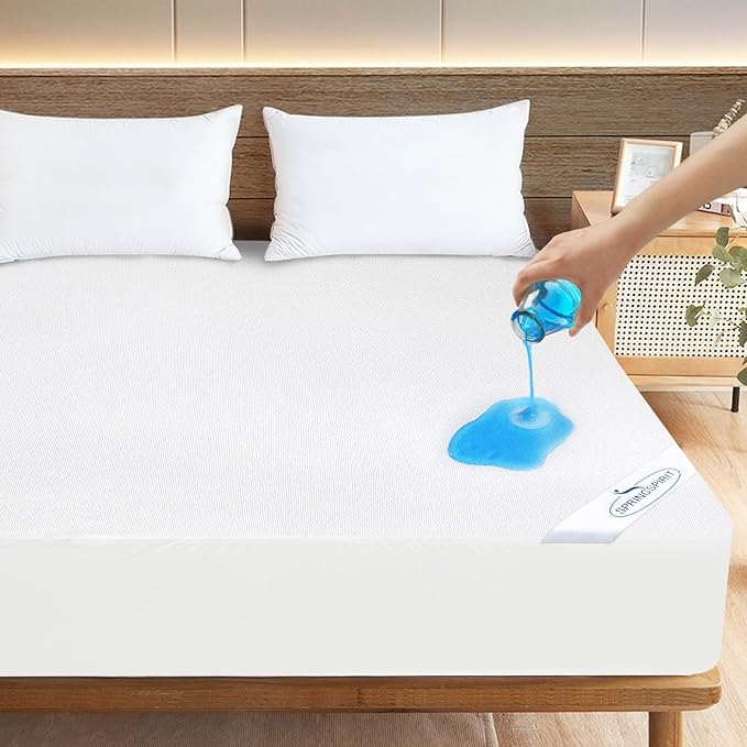 King Size Mattress Cover Protector 100% Waterproof Noiseless Mattress Topper by SpringspiritBedding