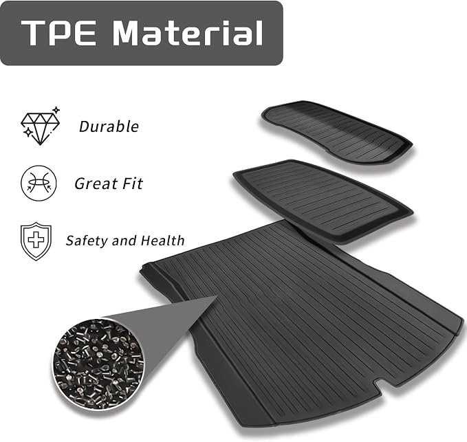 All Weather Cargo Liners for Tesla Model 3 Highland 2024/2025/2026 Accessories - Image 5