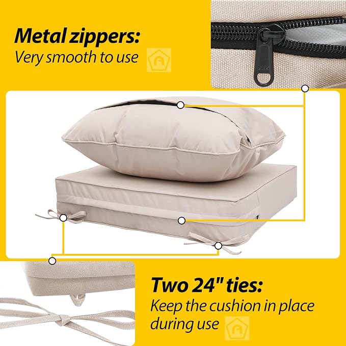 AAAAAcessories Outdoor Deep Seat Cushions, Waterproof, Fade-Resistant Patio - Image 4