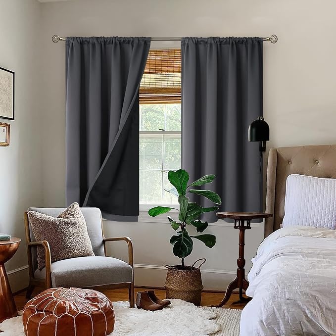 BGment Dark Grey Blackout Curtains - Image 2