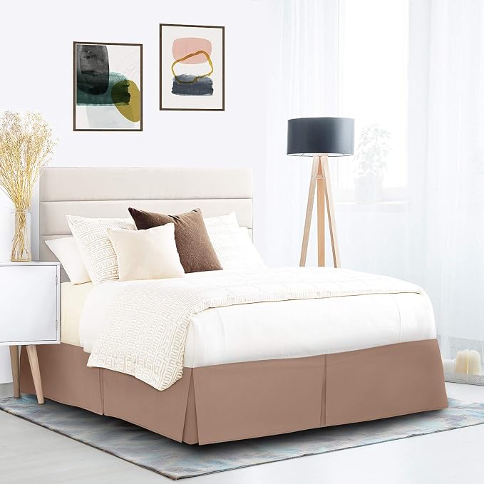 Nestl Taupe Full XL Bed Skirt - Image 9