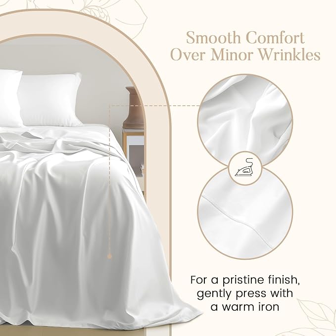 100% Cotton 800 Thread Count Breathable Split King Bed Sheets, Soft & Comfy - Image 3