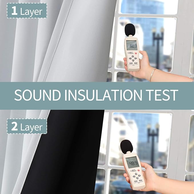 BGment 100% Blackout Curtains for Bedroom 90 Inch Length, Rod Pocket Room - Image 8