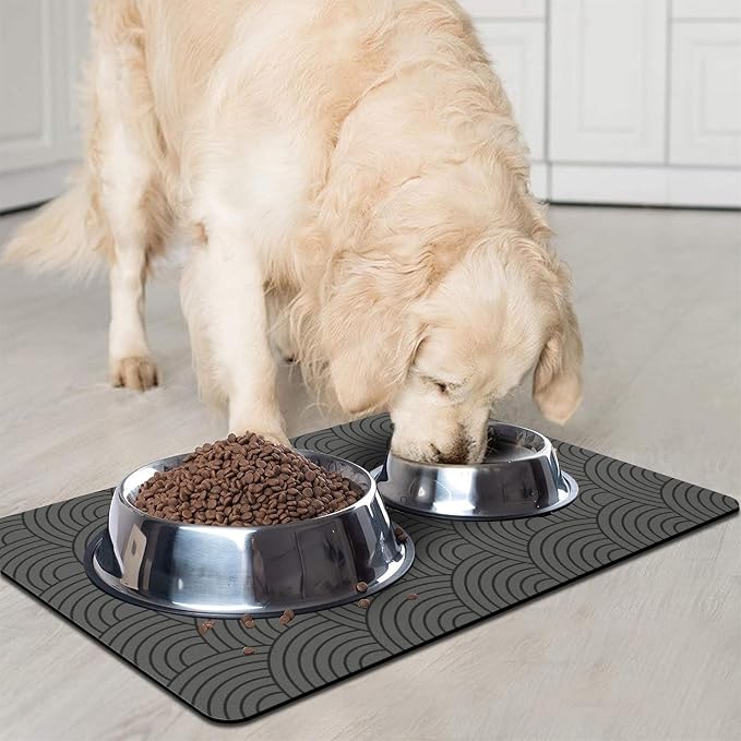 Dog Food Mat for Floors, Absorbent and Quick-Drying Pet Cat Food Mat, - Image 6