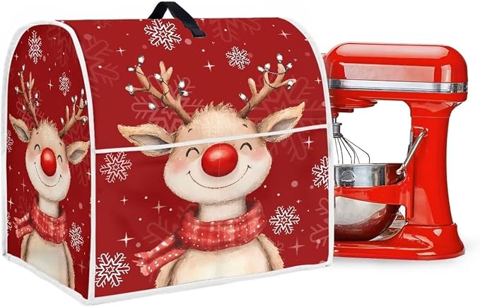 Christmas Reindeer Stand Mixer Cover 6-8 Quart Kitchen Mixer Cover Washable - Image 5