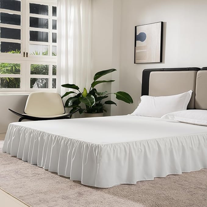 TSUTOMI Bed Skirt Queen Size Ruffled Bed Skirt - Image 3