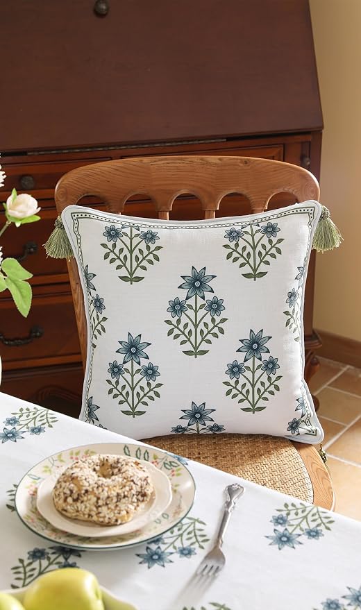 ISAENNE Design Fresh Linen Square Throw Pillow Covers 18"x18" Pack of 2 - Image 6