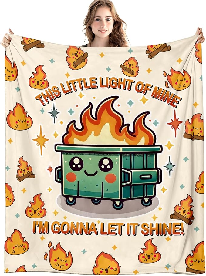 Dumpster Fire Funny Blanket, This Little Light of Mine Funny Throw Blankets by Unknown