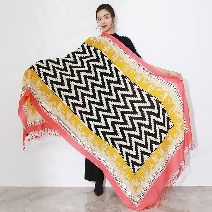 DANA XU 100% Merino Wool Extra Large Pashmina Blanket Travel Scarf Cashmere Wrap - Image 7