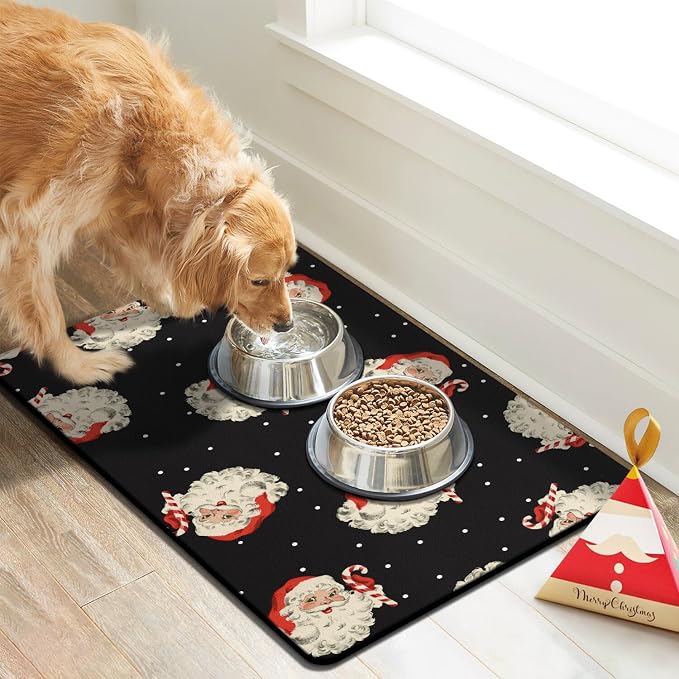 Dog Cat Food Mats for Floors, Absorbent Dog Bowl Mats for Food and Water - Image 2