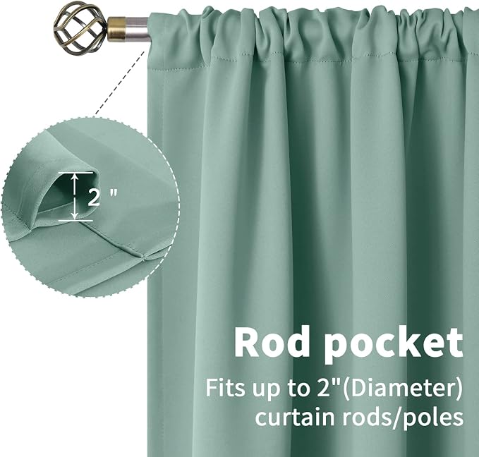 BGment Sage Green Kitchen Curtains 36 Inch Length - Image 5