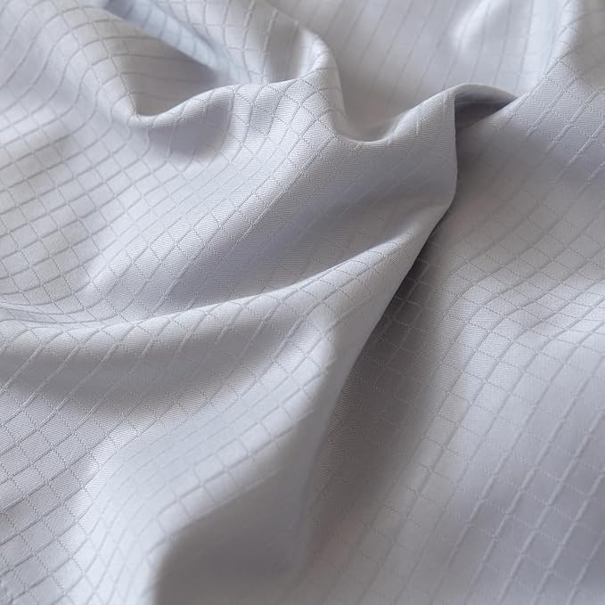 Queen Bed Skirt, Grid Plaid Soft Quadruple Pleated Ruffle Bed Skirt, Tailored - Image 5