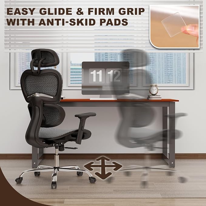 Upgraded 2mm Thick Clear Office Chair Mat, Heavy-Duty PVC Computer Floor Mat - Image 3
