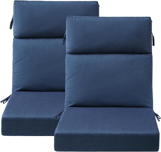 Sunbrella Outdoor High Back Chair Cushion Seat Pads, 44 x 21 Inch by Unimatta