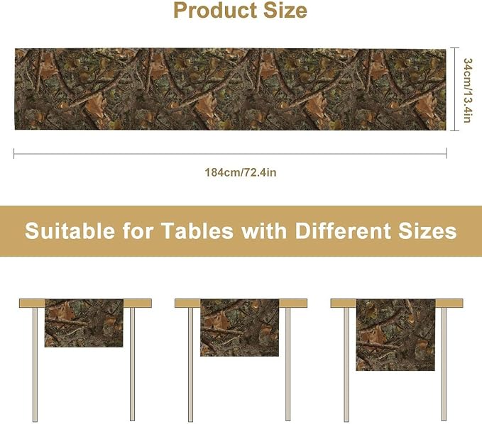 Camo Hunting Table Runner, Mossy and Oak Camouflage Patterns Table Runner - Image 7