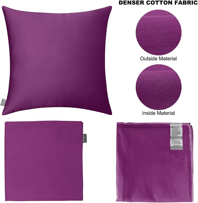 4-Pack 100% Cotton Comfortable Solid Decorative Throw Pillow Case, Thmyo Square - Image 5