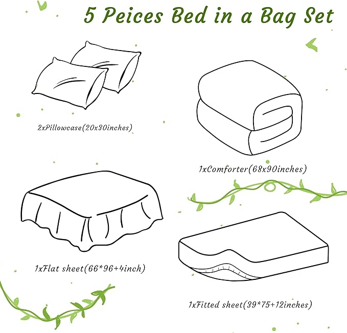 NTBAY Twin Comforter Set with Sheets, 5 Pieces Soft and Breathable Twin Bedding - Image 4