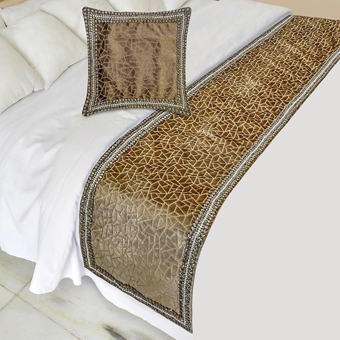 The HomeCentric King/Queen/Twin Brown Decorative Bed Runner Queen 74"x18" Bed by TheHomeCentric