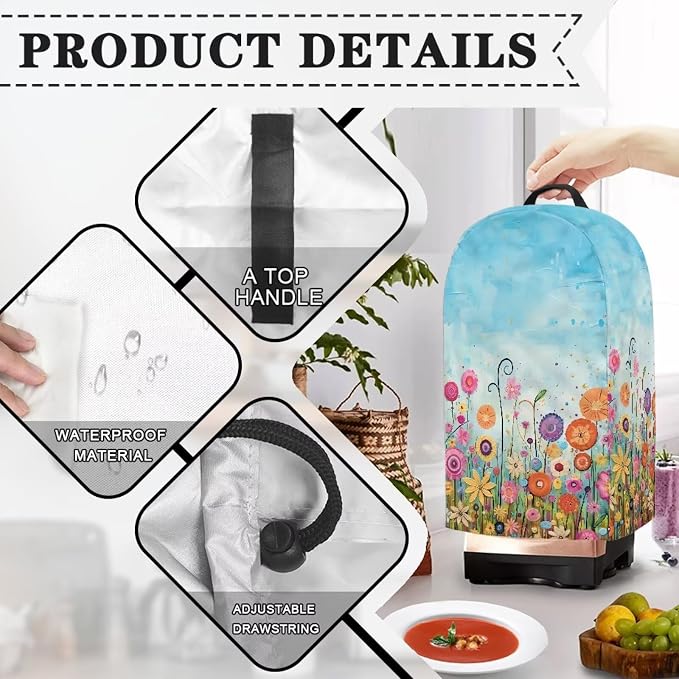 Colorful Daisy Print Blender Covers - Image 5