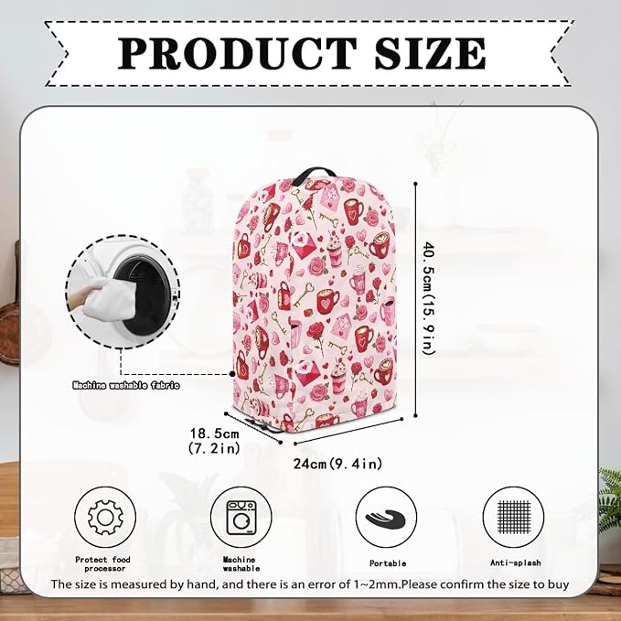 Pink Blender Dust Cover Valentine's Day Food Processor Cover Coffee Machine - Image 6