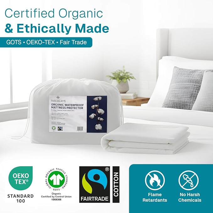Fabdreams Organic Twin XL Size Waterproof Mattress Protector, Temperature - Image 7