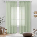 OVZME Light Green Sheer Curtains 72 Inches Long 2 Panels by OVZME