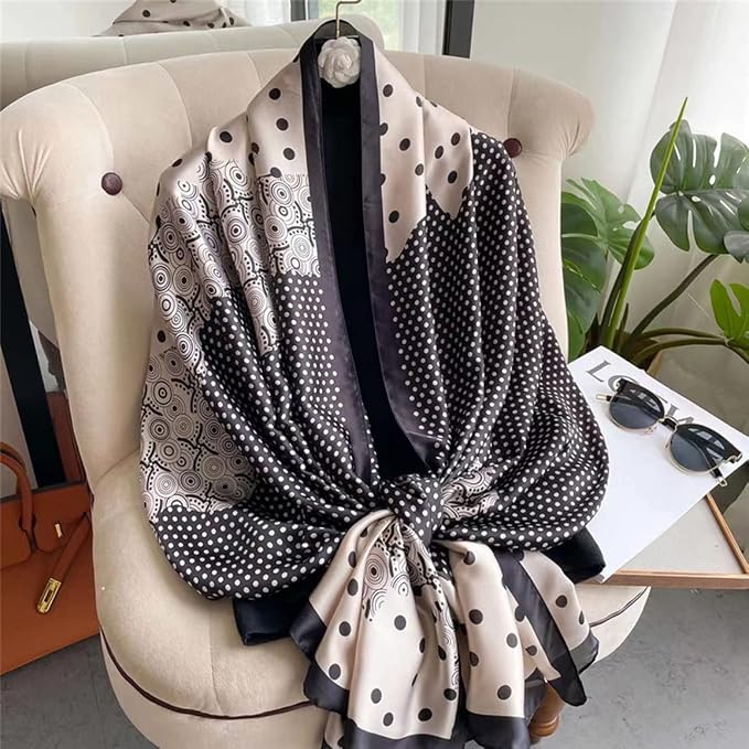 Fashion Scarves Scarf 100% Silk Feeling Scarf Silk Like Scarves Long - Image 3