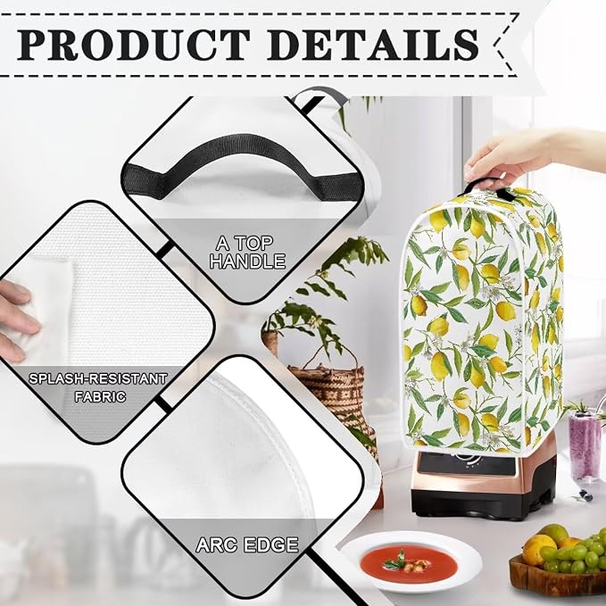 Yellow Lemon Blender Dust Cover, Anti Fingerprint Polyester Stand Mixer or - Image 4