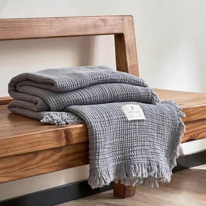 MorroMorn 100% Cotton Muslin Throw Blanket by MorroMorn