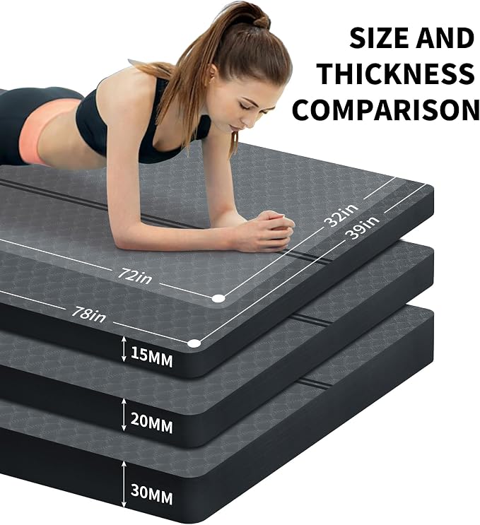 nuveti Large Exercise Mat - 15mm/20mm/30mm Thick Yoga Mat | Workout Mat - Image 4