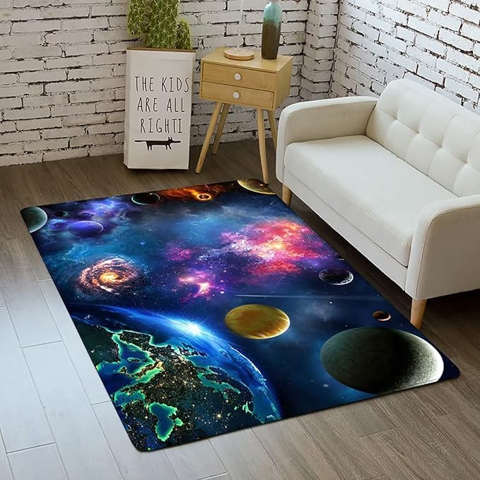 Solar System 3D Planet Universe Area Rug by Home