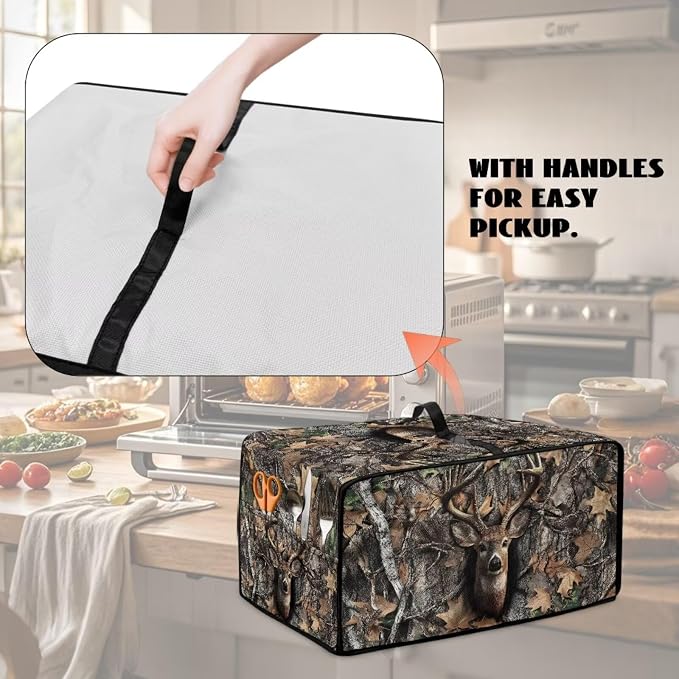Dust-Proof Microwave Oven Cover Protector Microwave Oven Grill Cover Deer Elk - Image 5