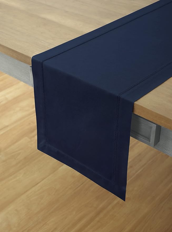 Solino Home Navy Blue Table Runner 48 Inches - Image 2