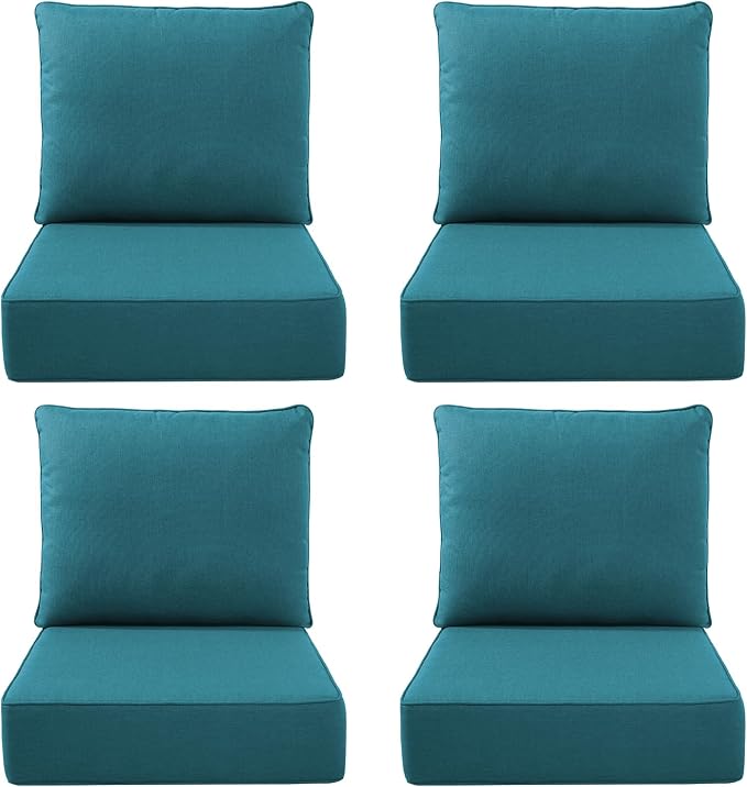 Luxury Outdoor Seat Cushion Set-22 x 24 x 6 Inch Outdoor Chair Cushions by NatureComfyOutdoorFurniture