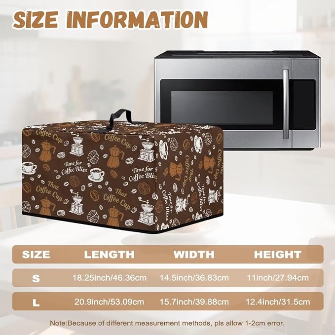 Microwave Oven Dust Cover, Coffee Heat-Resistant Waterproof Polyester Fabric - Image 6