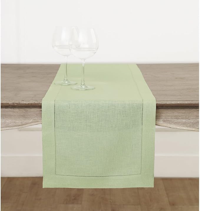 Solino Home Linen Sage Green Table Runner 144 Inches Long by SolinoHome