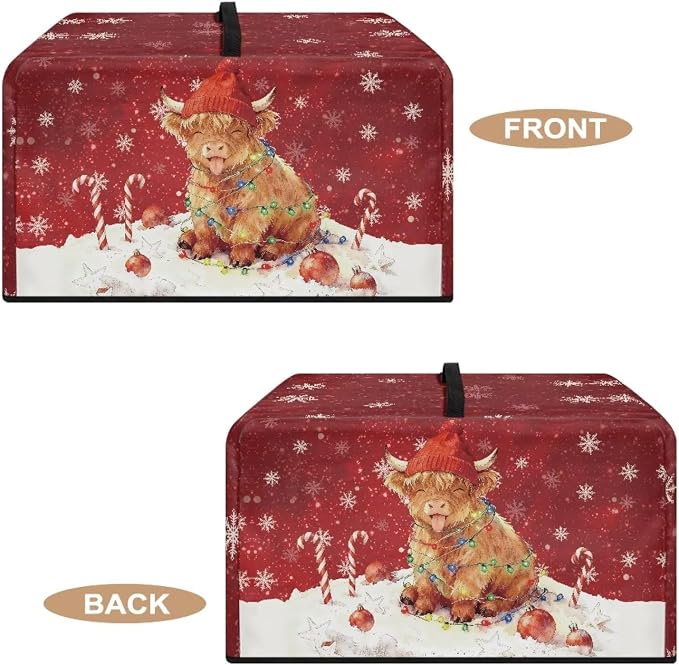 Microwave Oven Dust Cover, Christmas Highland Cattle Waterproof Polyester Dust - Image 5