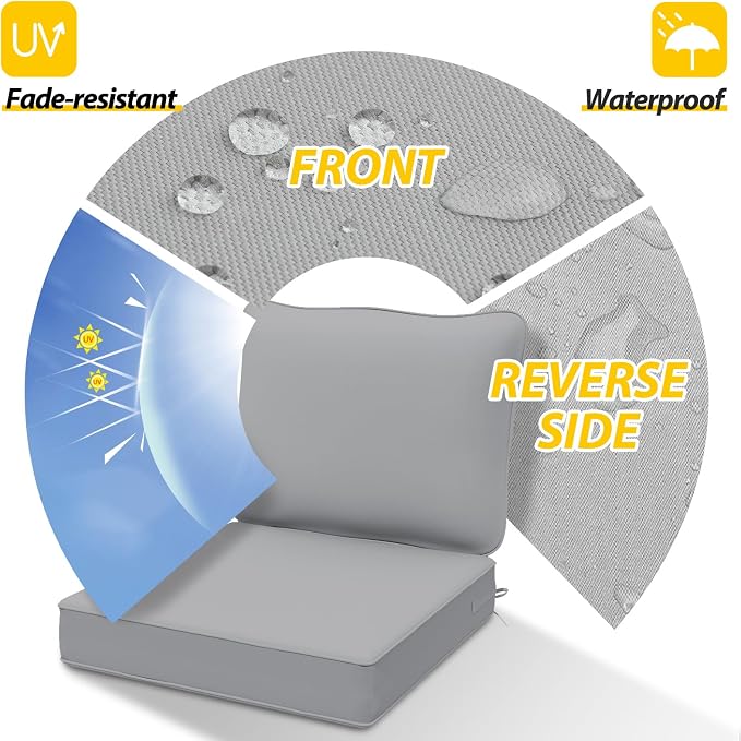AAAAAcessories Outdoor Deep Seat Cushions, Waterproof, Fade-Resistant Patio - Image 3