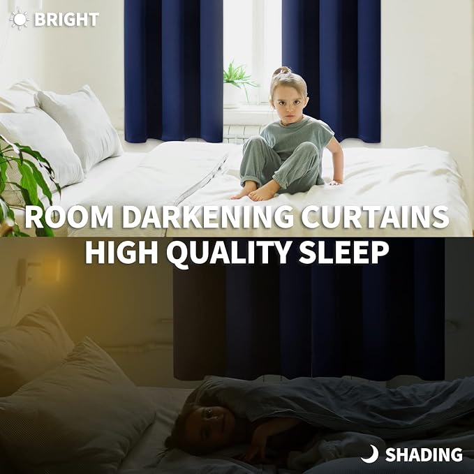 BGment Rod Pocket 63 Inch Long Blackout Curtains - Image 2