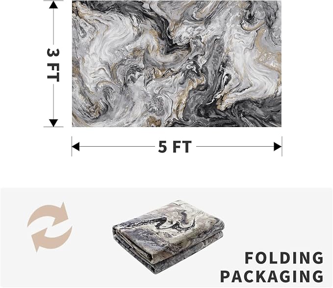 3x5 Washable Area Rugs for Living Room, Modern Abstract Rug Entryway Kitchen - Image 2