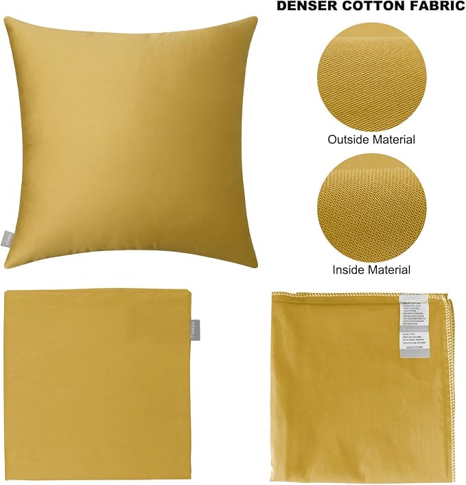 Thmyo 4-Pack 100% Cotton Comfortable Solid Decorative Throw Pillow Case Square - Image 6