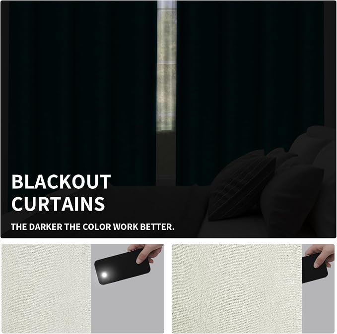 Easy-Going Linen Look Blackout Curtain Grommet Window Curtain Drapes - Image 4