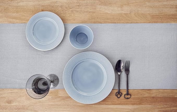 Solino Home Linen Light Grey Table Runner 90 Inches Long - Image 3