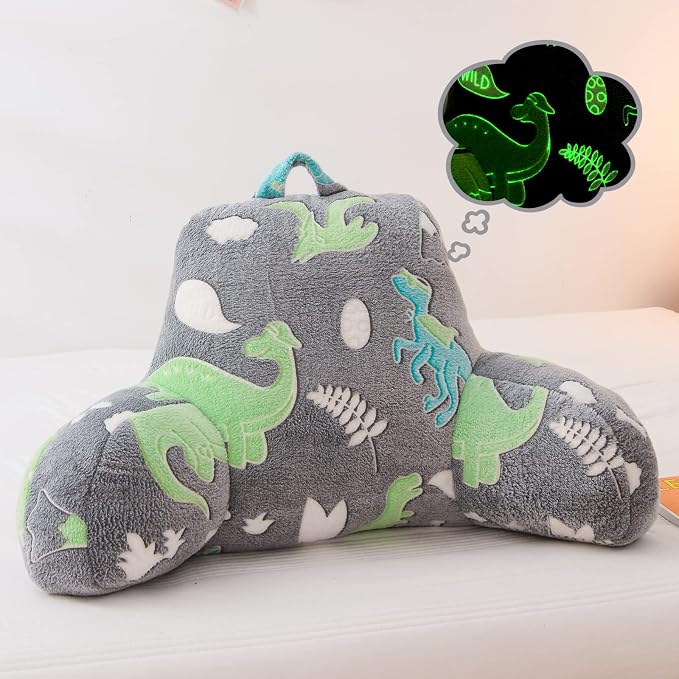 Meeting Story Glow in The Dark Green Dinosaur Luminous Reading Pillows Sparkling by MeetingStory
