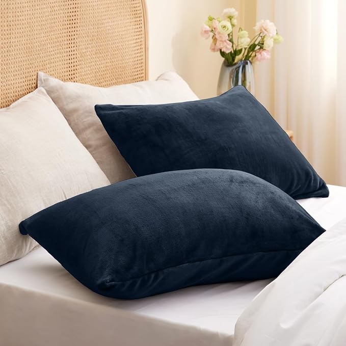 BEDELITE Flannel King Size Pillow Cases Set of 2, Super Soft Fleece Pillowcases - Image 2