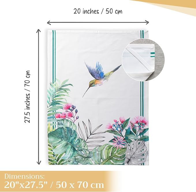 Maison d' Hermine Kitchen Towels Set of 3 100% Cotton 27.50" x 20" Reusable - Image 4