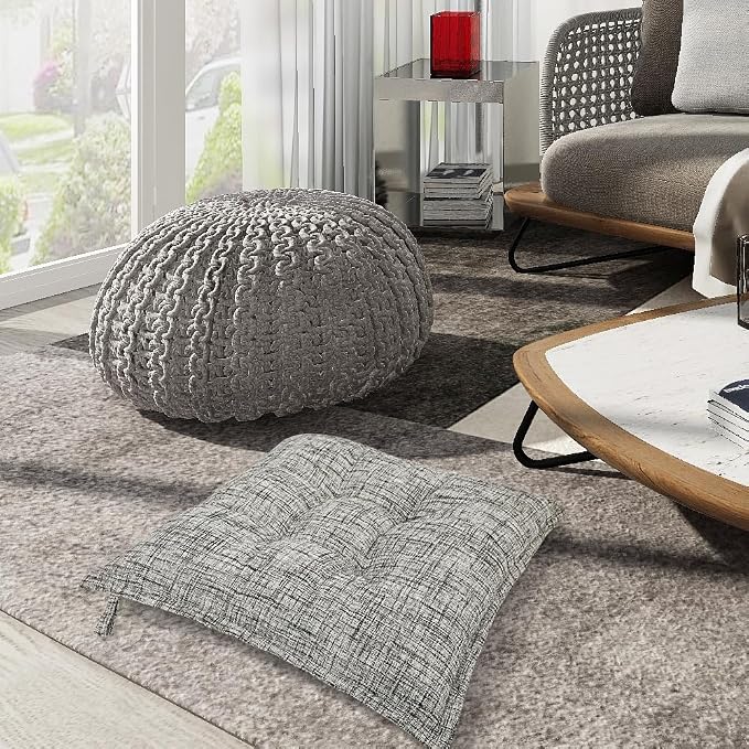 SINSOSSO Large Floor Pillows 22", Thickened Bite-Size Memory Foam Square - Image 4
