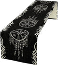 Viking Table Runner, Nordic Ancient Mythical Runes Print Table Runner by Unknown