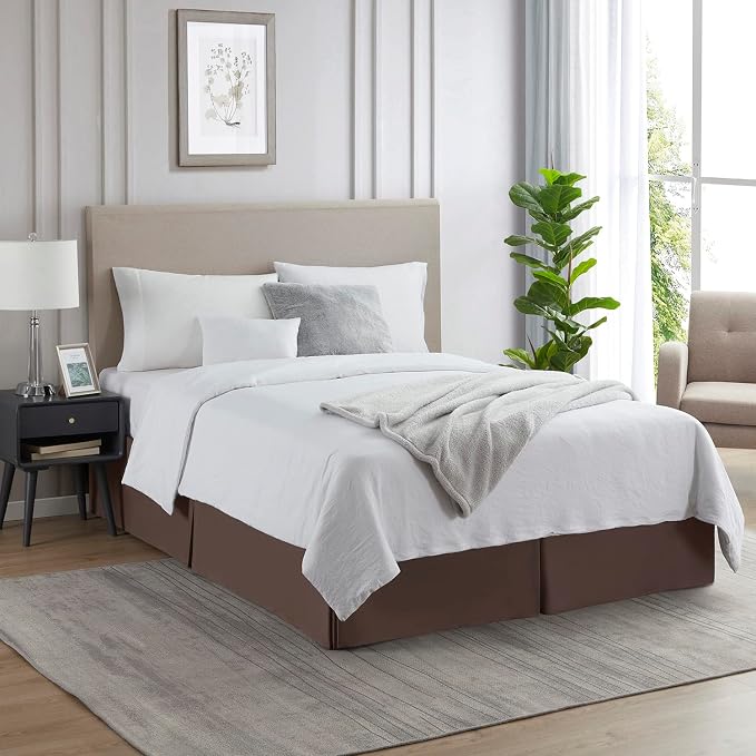 Nestl Dark Brown Full XL Bed Skirt - Image 4